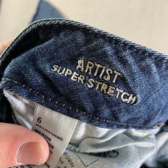 American Eagle Artist Jeans Womens 6 Blue Medium Wash Low Rise Stretch Bootcut - Picture 9 of 13